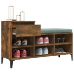 vidaXL Botník dymový dub 102x36x60 cm spracované drevo – Obrázok 5
