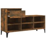 vidaXL Botník dymový dub 102x36x60 cm spracované drevo – Obrázok 7