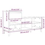 vidaXL Botník dymový dub 102x36x60 cm spracované drevo – Obrázok 11