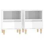 vidaXL Nočné stolíky 2 ks lesklé biele 40x35x50 cm – Obrázok 2