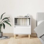 vidaXL Nočné stolíky 2 ks lesklé biele 40x35x50 cm – Obrázok 3