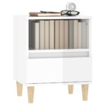vidaXL Nočné stolíky 2 ks lesklé biele 40x35x50 cm – Obrázok 4