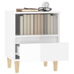 vidaXL Nočné stolíky 2 ks lesklé biele 40x35x50 cm – Obrázok 5