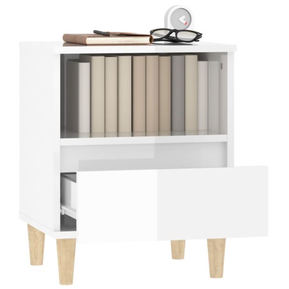 vidaXL Nočné stolíky 2 ks lesklé biele 40x35x50 cm – Obrázok 5