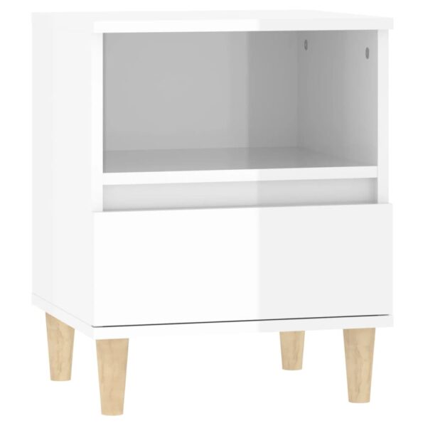 vidaXL Nočné stolíky 2 ks lesklé biele 40x35x50 cm – Obrázok 6