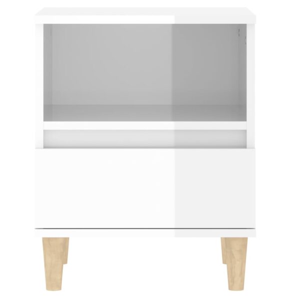 vidaXL Nočné stolíky 2 ks lesklé biele 40x35x50 cm – Obrázok 7
