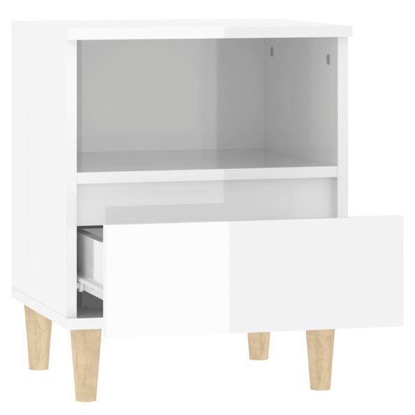 vidaXL Nočné stolíky 2 ks lesklé biele 40x35x50 cm – Obrázok 8
