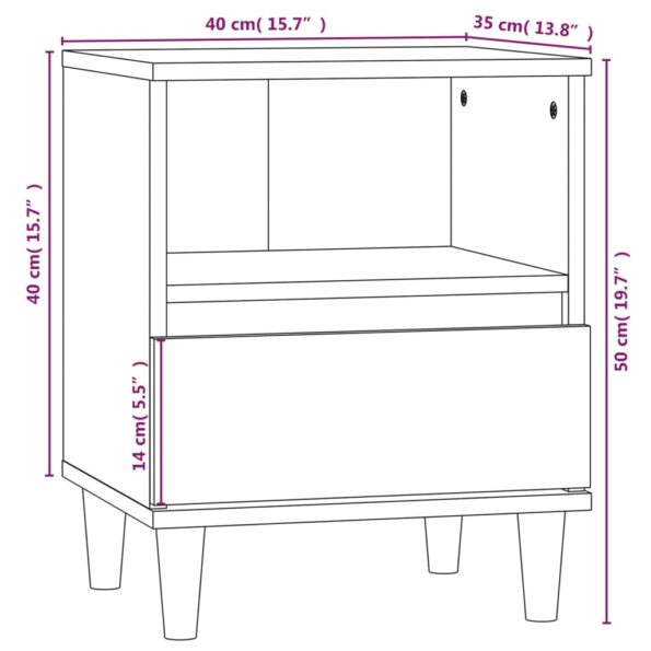 vidaXL Nočné stolíky 2 ks lesklé biele 40x35x50 cm – Obrázok 11