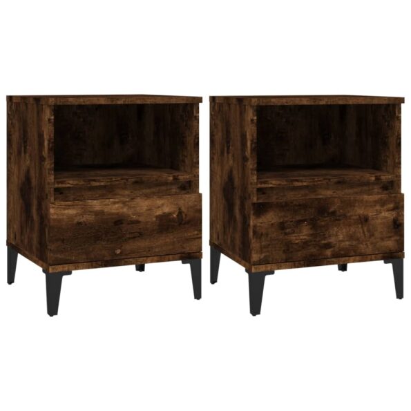 vidaXL Nočné stolíky 2 ks dymový dub 40x35x50 cm – Obrázok 2