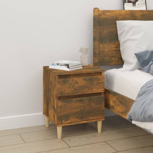 vidaXL Nočné stolíky 2 ks dymový dub 40x35x50 cm – Obrázok 3
