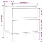 vidaXL Nočné stolíky 2 ks dymový dub 40x35x50 cm – Obrázok 11