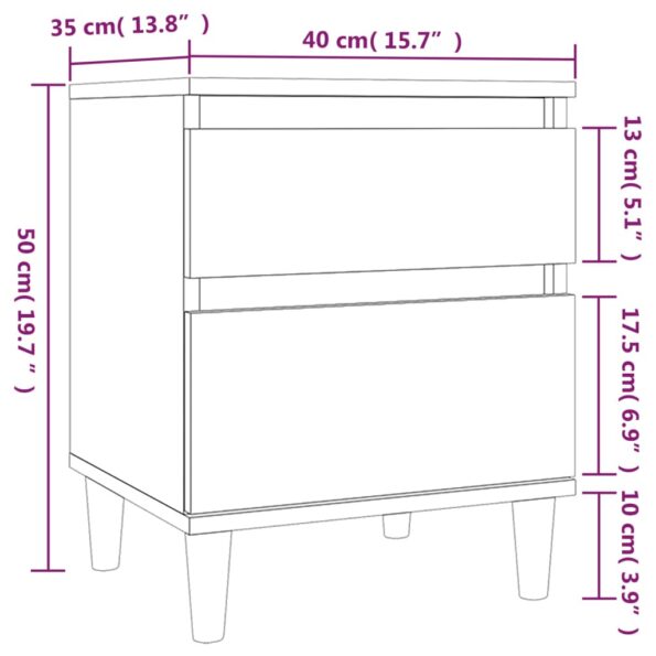 vidaXL Nočné stolíky 2 ks dymový dub 40x35x50 cm – Obrázok 11