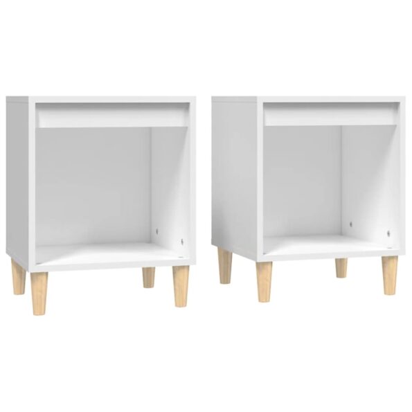 vidaXL Nočné stolíky 2 ks biele 40x35x50 cm – Obrázok 2