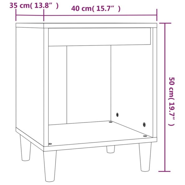 vidaXL Nočné stolíky 2 ks biele 40x35x50 cm – Obrázok 9