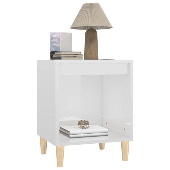 vidaXL Nočné stolíky 2 ks lesklé biele 40x35x50 cm – Obrázok 4