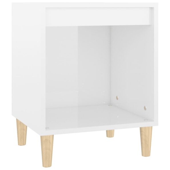 vidaXL Nočné stolíky 2 ks lesklé biele 40x35x50 cm – Obrázok 5