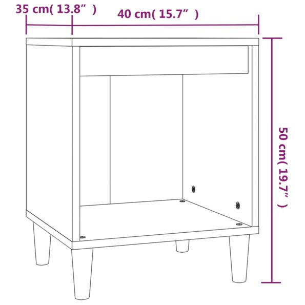 vidaXL Nočné stolíky 2 ks lesklé biele 40x35x50 cm – Obrázok 9