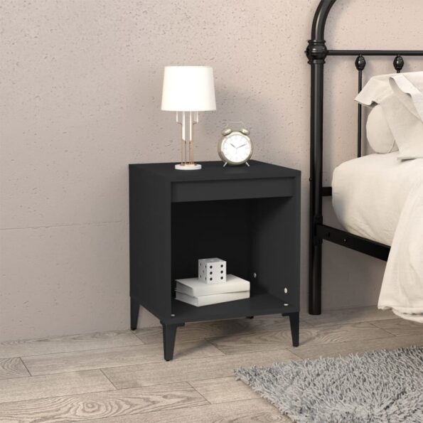 vidaXL Nočné stolíky 2 ks čierne 40x35x50 cm – Obrázok 3