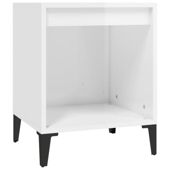 vidaXL Nočný stolík lesklý biely 40x35x50 cm – Obrázok 2