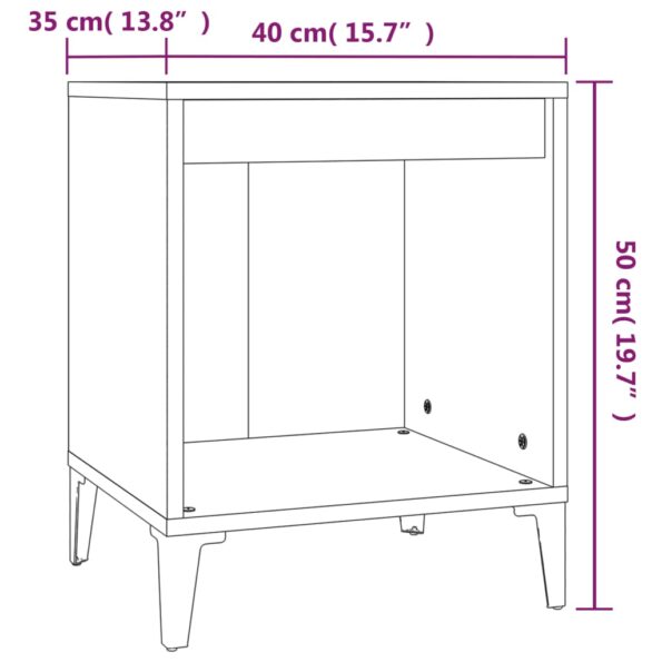 vidaXL Nočný stolík lesklý biely 40x35x50 cm – Obrázok 8