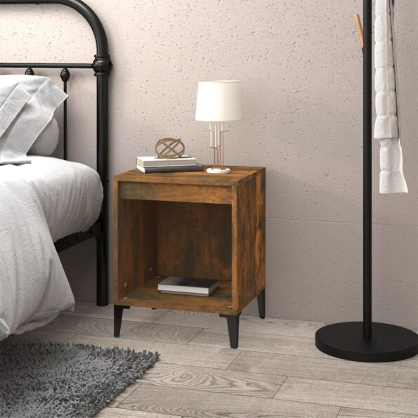 vidaXL Nočný stolík dymový dub 40x35x50 cm – Obrázok 3