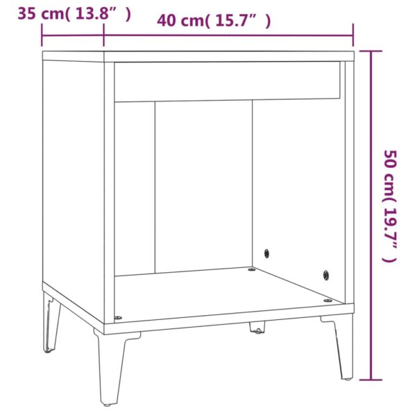 vidaXL Nočný stolík dymový dub 40x35x50 cm – Obrázok 8