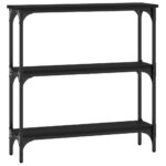 vidaXL Konzolový stolík čierny 75x22,5x75 cm kompozitné drevo – Obrázok 2