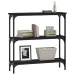 vidaXL Konzolový stolík čierny 75x22,5x75 cm kompozitné drevo – Obrázok 3