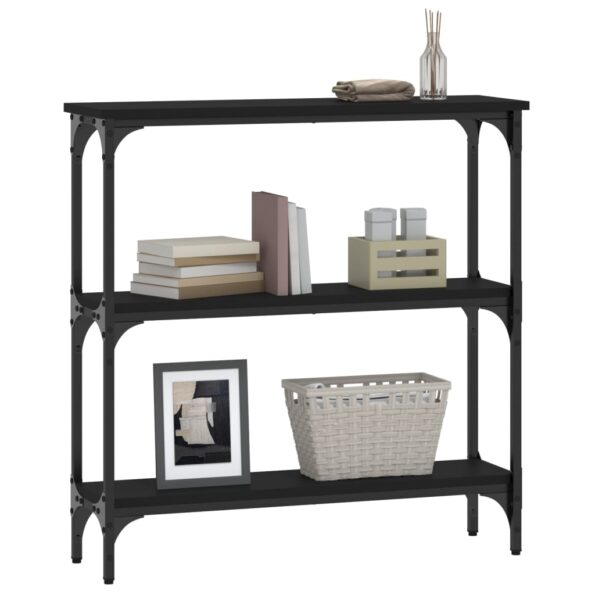vidaXL Konzolový stolík čierny 75x22,5x75 cm kompozitné drevo – Obrázok 3