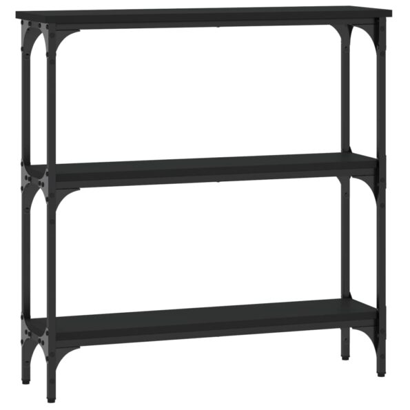 vidaXL Konzolový stolík čierny 75x22,5x75 cm kompozitné drevo – Obrázok 6