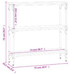 vidaXL Konzolový stolík čierny 75x22,5x75 cm kompozitné drevo – Obrázok 9