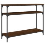 vidaXL Konzolový stolík hnedý dub 100x29x75 cm kompozitné drevo – Obrázok 2