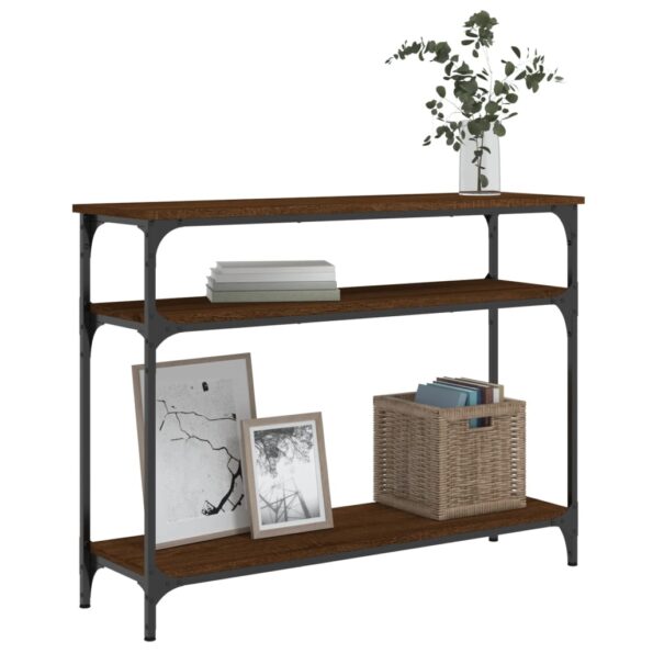 vidaXL Konzolový stolík hnedý dub 100x29x75 cm kompozitné drevo – Obrázok 3