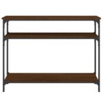 vidaXL Konzolový stolík hnedý dub 100x29x75 cm kompozitné drevo – Obrázok 4