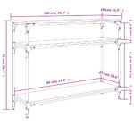 vidaXL Konzolový stolík hnedý dub 100x29x75 cm kompozitné drevo – Obrázok 9