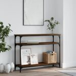 vidaXL Konzolový stolík hnedý dub 100x29x75 cm kompozitné drevo