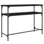 vidaXL Konzolový stolík čierny 100x35,5x75 cm kompozitné drevo – Obrázok 6