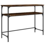 vidaXL Konzolový stolík dymový dub 100x35,5x75 cm kompozitné drevo – Obrázok 2