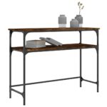 vidaXL Konzolový stolík dymový dub 100x35,5x75 cm kompozitné drevo – Obrázok 3