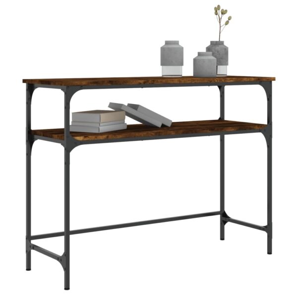 vidaXL Konzolový stolík dymový dub 100x35,5x75 cm kompozitné drevo – Obrázok 3