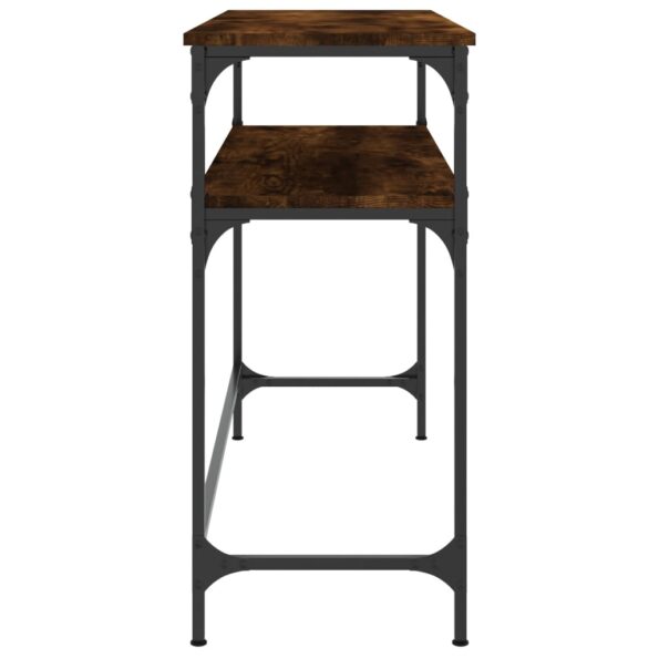 vidaXL Konzolový stolík dymový dub 100x35,5x75 cm kompozitné drevo – Obrázok 5