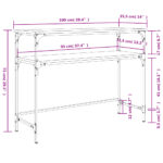 vidaXL Konzolový stolík dymový dub 100x35,5x75 cm kompozitné drevo – Obrázok 9