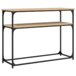vidaXL Konzolový stolík dub sonoma 100x35,5x75 cm kompozitné drevo – Obrázok 2