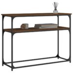 vidaXL Konzolový stolík hnedý dub 100x35,5x75 cm kompozitné drevo – Obrázok 3
