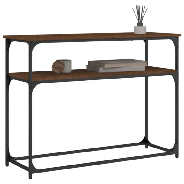 vidaXL Konzolový stolík hnedý dub 100x35,5x75 cm kompozitné drevo – Obrázok 3