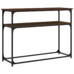 vidaXL Konzolový stolík hnedý dub 100x35,5x75 cm kompozitné drevo – Obrázok 6