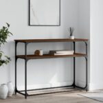 vidaXL Konzolový stolík hnedý dub 100x35,5x75 cm kompozitné drevo
