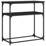 vidaXL Konzolový stolík čierny 75x35,5x75 cm kompozitné drevo – Obrázok 2