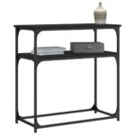 vidaXL Konzolový stolík čierny 75x35,5x75 cm kompozitné drevo – Obrázok 3