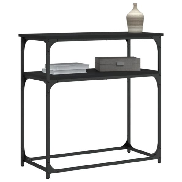vidaXL Konzolový stolík čierny 75x35,5x75 cm kompozitné drevo – Obrázok 3
